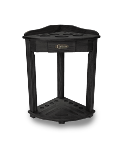 CARLTON CORNER RACK WEATHERED MIDNIGHT WITH DRAWER