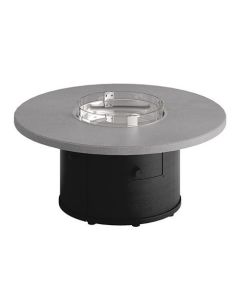 MATRIX 24" ROUND FIREPIT TABLE IN OBSIDIAN AND ROCA