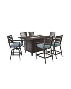 PLANK AND HIDE ADELINE COUNTER FIRE DINING 7 PIECE SET