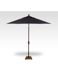 TREASURE GARDEN 9' X 6' PUSH BUTTON UMBRELLA - NAVY/BRONZE