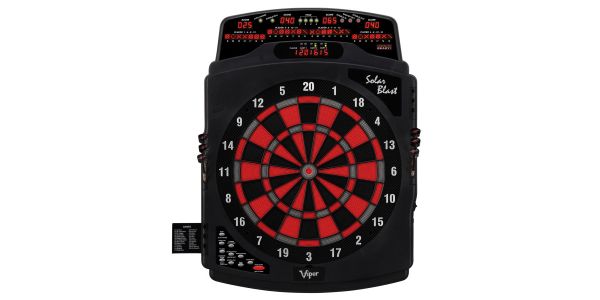43 Games 187 Options Extra Wide Overhead Cricket Scoreboard Modern Design Fits With Contemporary Decors Solo Play Against The Cyber Player Adjustable Voice Volume Laser Lite Compatible Viper Solar Blast Electronic Dartboard 